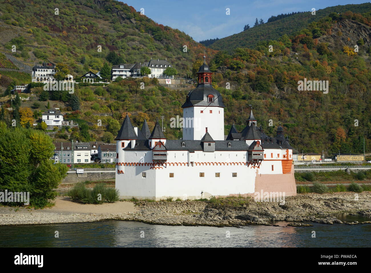 Burg Pfalzgrafenstein, Inselburg und Zollburg bei Kaub am Rhein, Welterbe Kulturlandschaft Oberes Mittelrheintal, Rhein, Deutschland, Europa Stock Photo