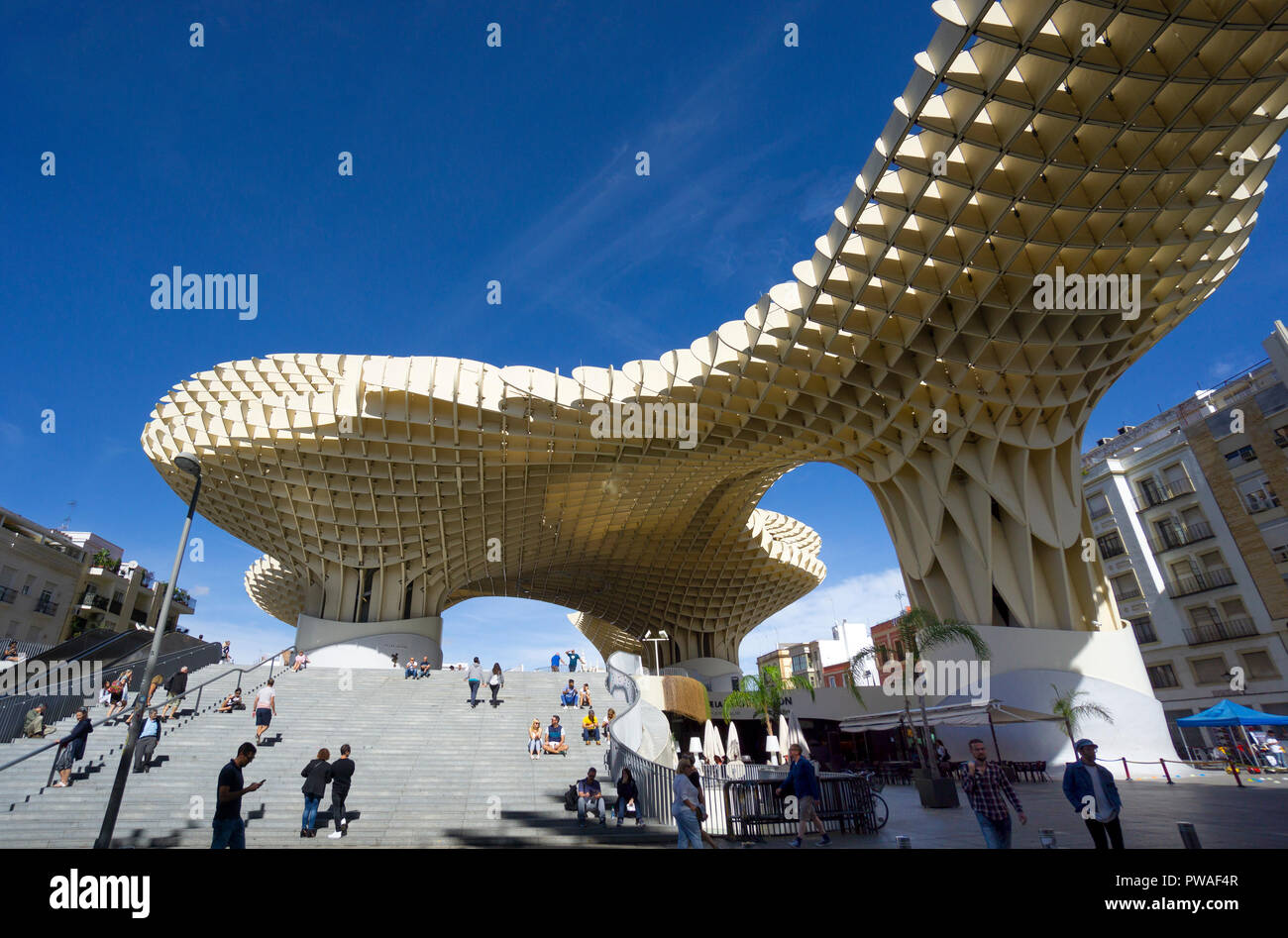 The Metropol Parasol in Plaza de la Encarnacion in Seville, Spain, called Las Setas Stock Photo