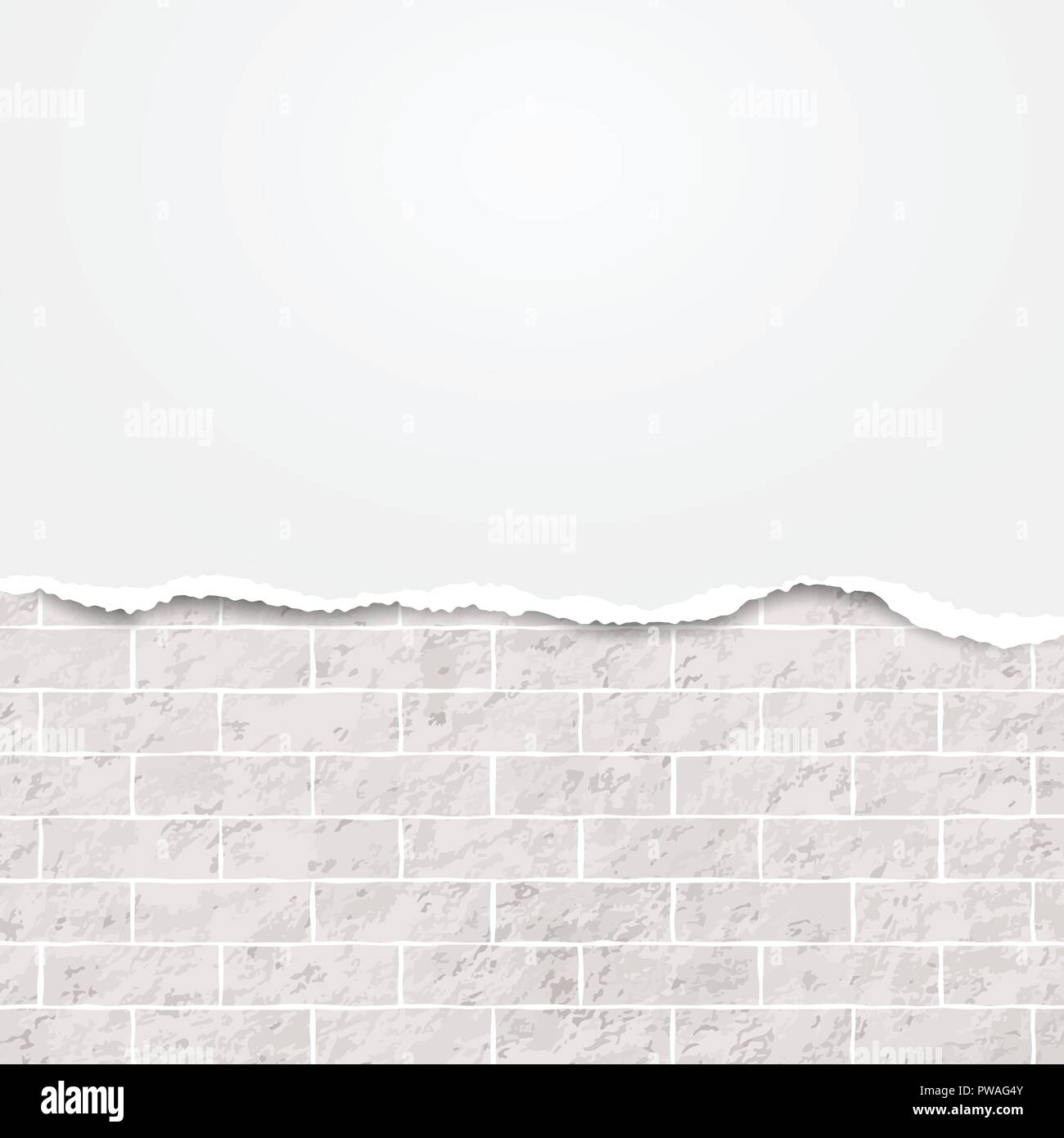 White Ripped Text Background White ripped paper strip for text or message on white brick background ...