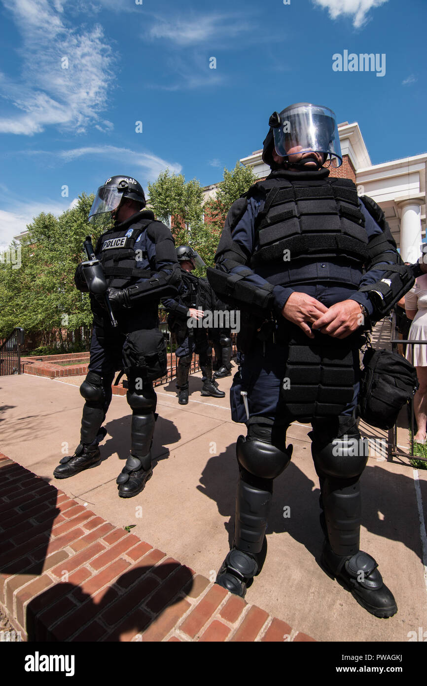 Loyal White Knights hold demonstration in Justice Park amongst crowds of protesters Stock Photo