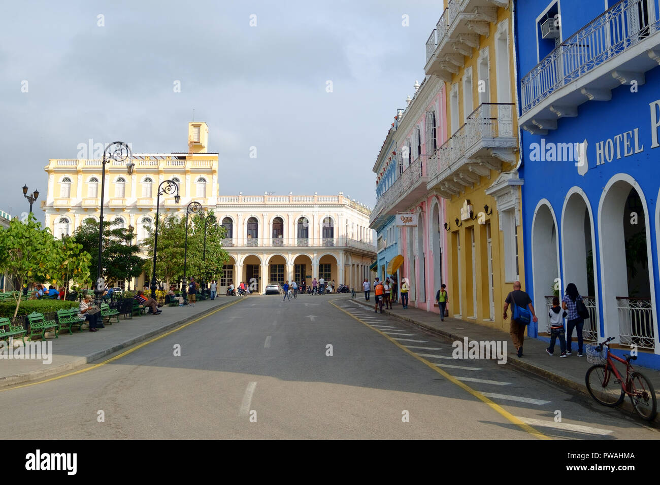 Spanish Colonial Buildings in Sancti Spiritus, Cuba Stock Photo
