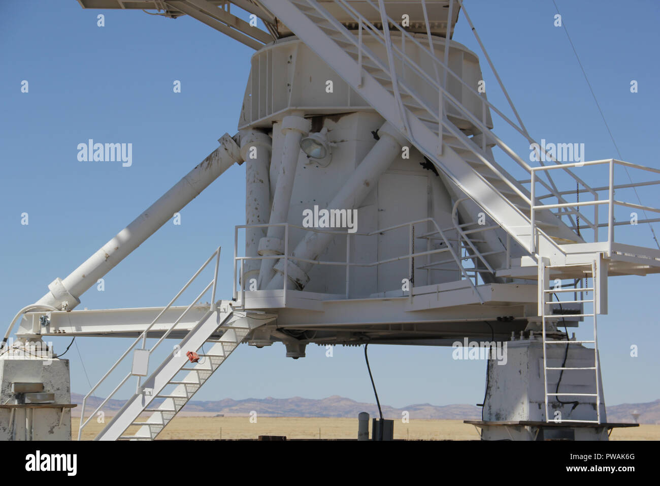 Radio Telescope Dish pointing skywards Stock Photo
