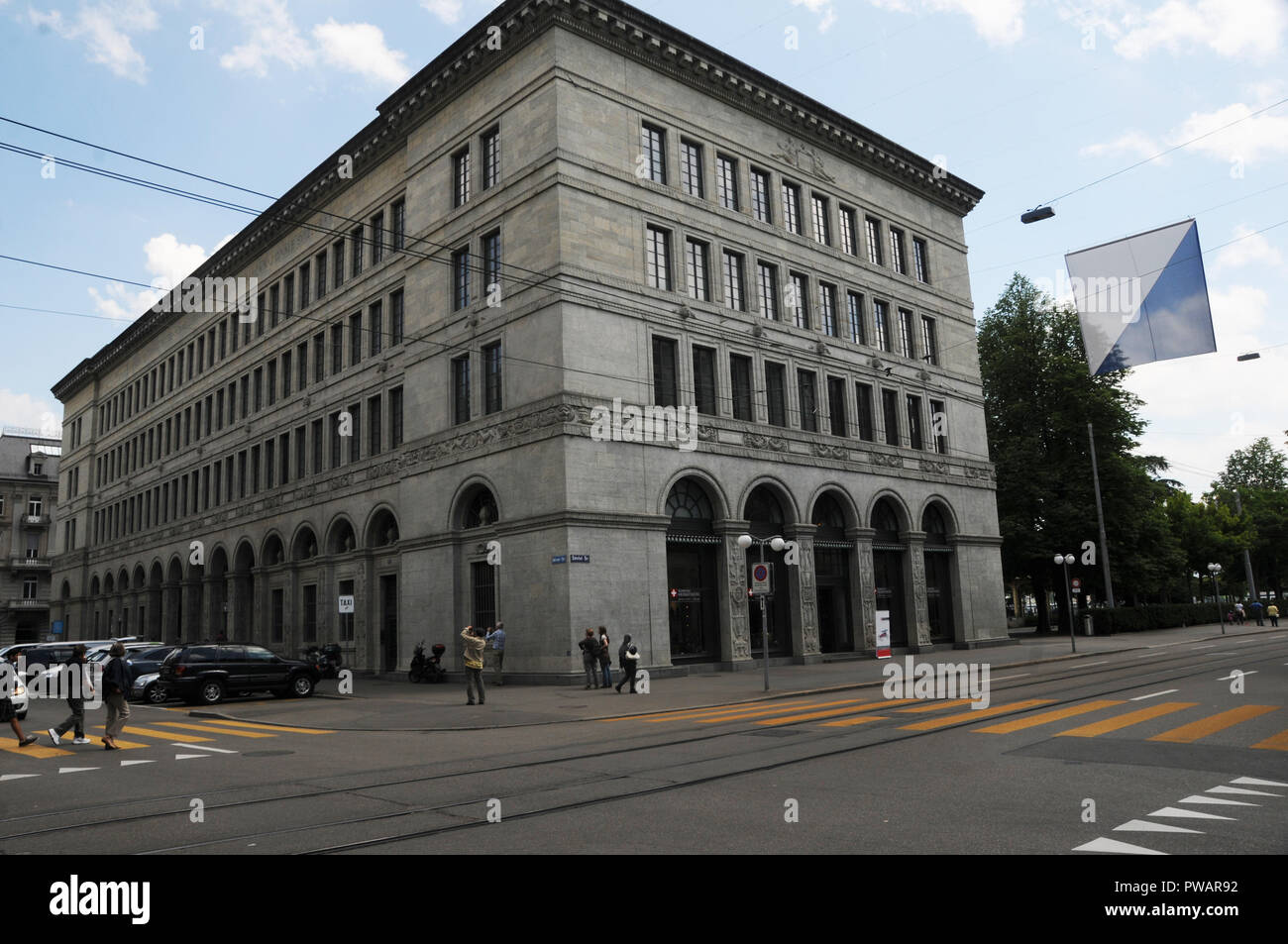 The Swiss National Bank in Zürich-City is under pressure due to high foreign exchange losses Stock Photo