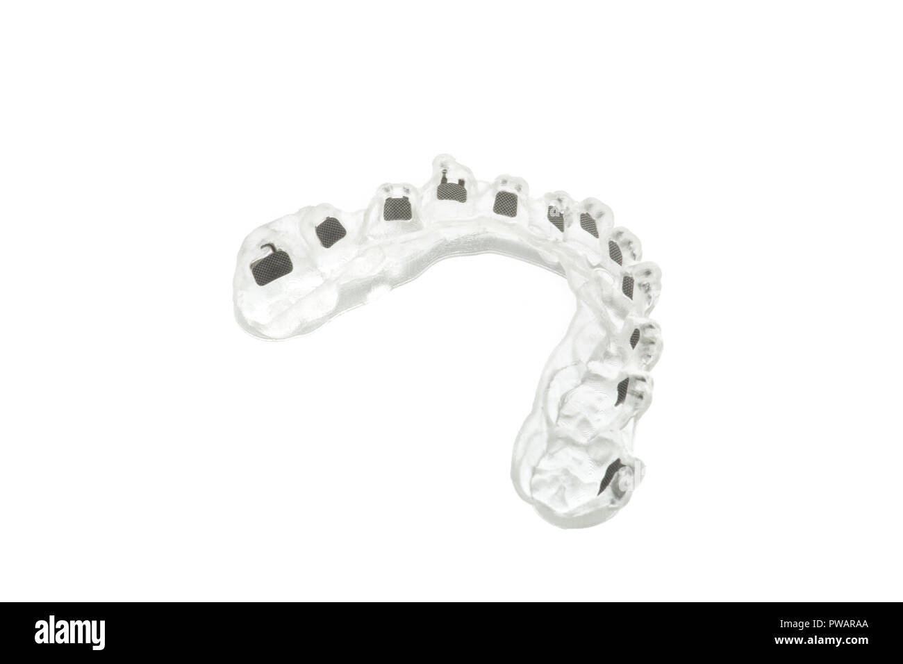 System of braces for teeth on white isolated Stock Photo