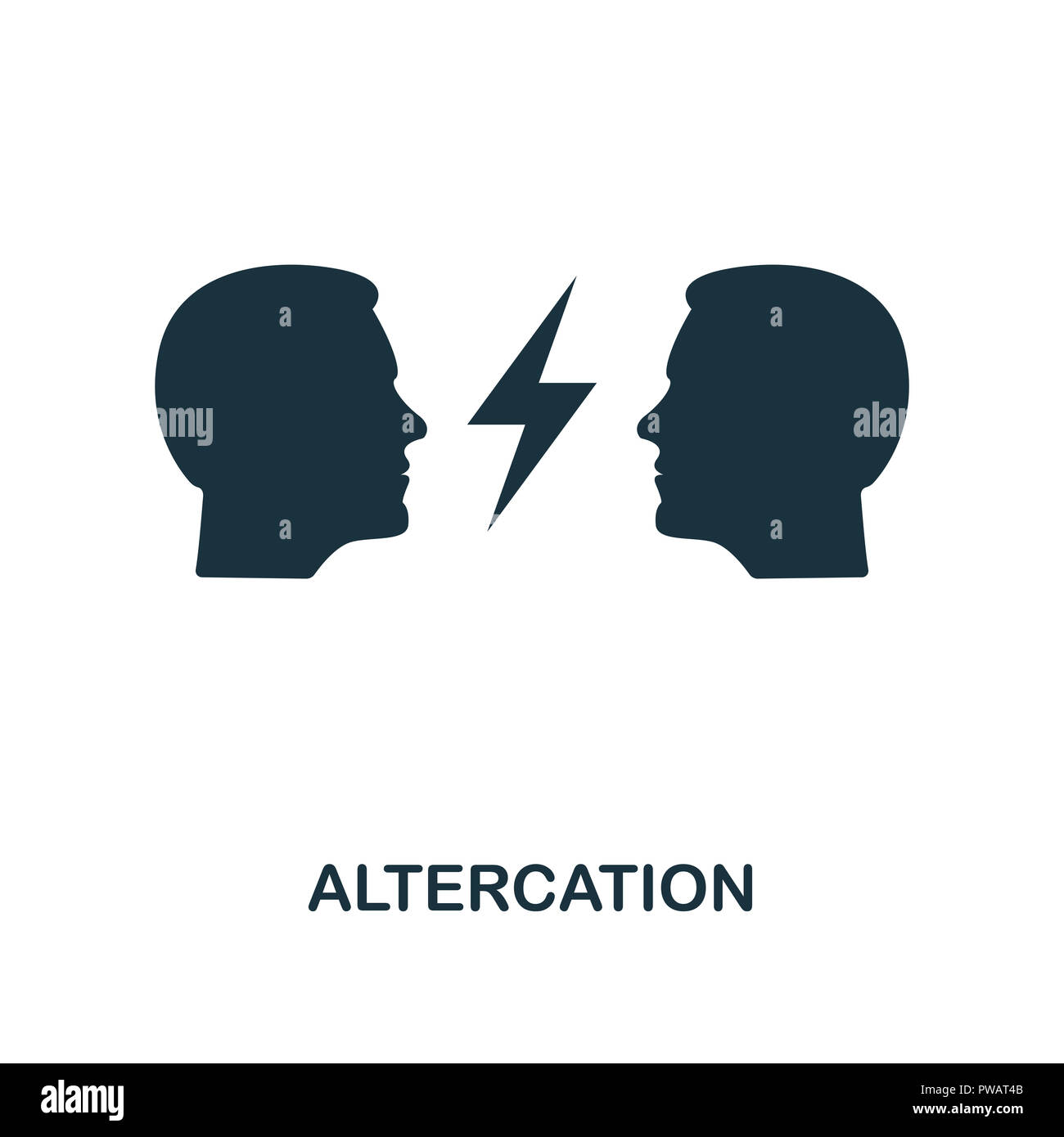 Altercation icon. Monochrome style design from business ethics collection. UX and UI. Pixel perfect altercation icon. For web design, apps, software,  Stock Photo