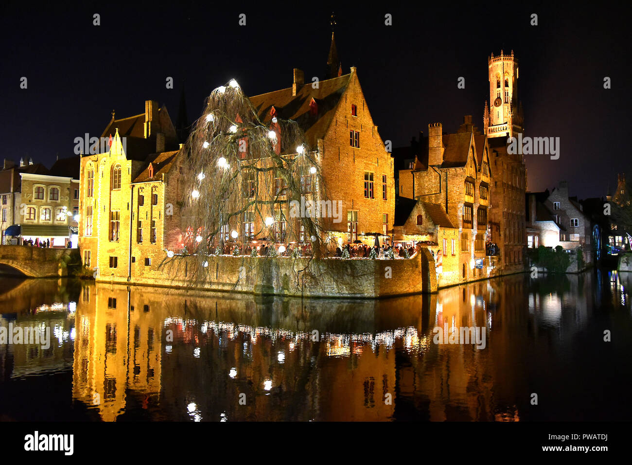 The enchanting Bruges at Christmas Stock Photo