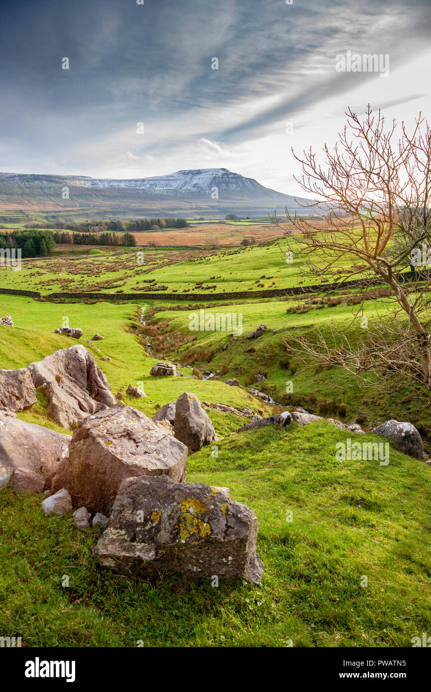 Landscape view of Simon Fell near Ribblehead, Yorkshire Dales National Park, England Stock Photo