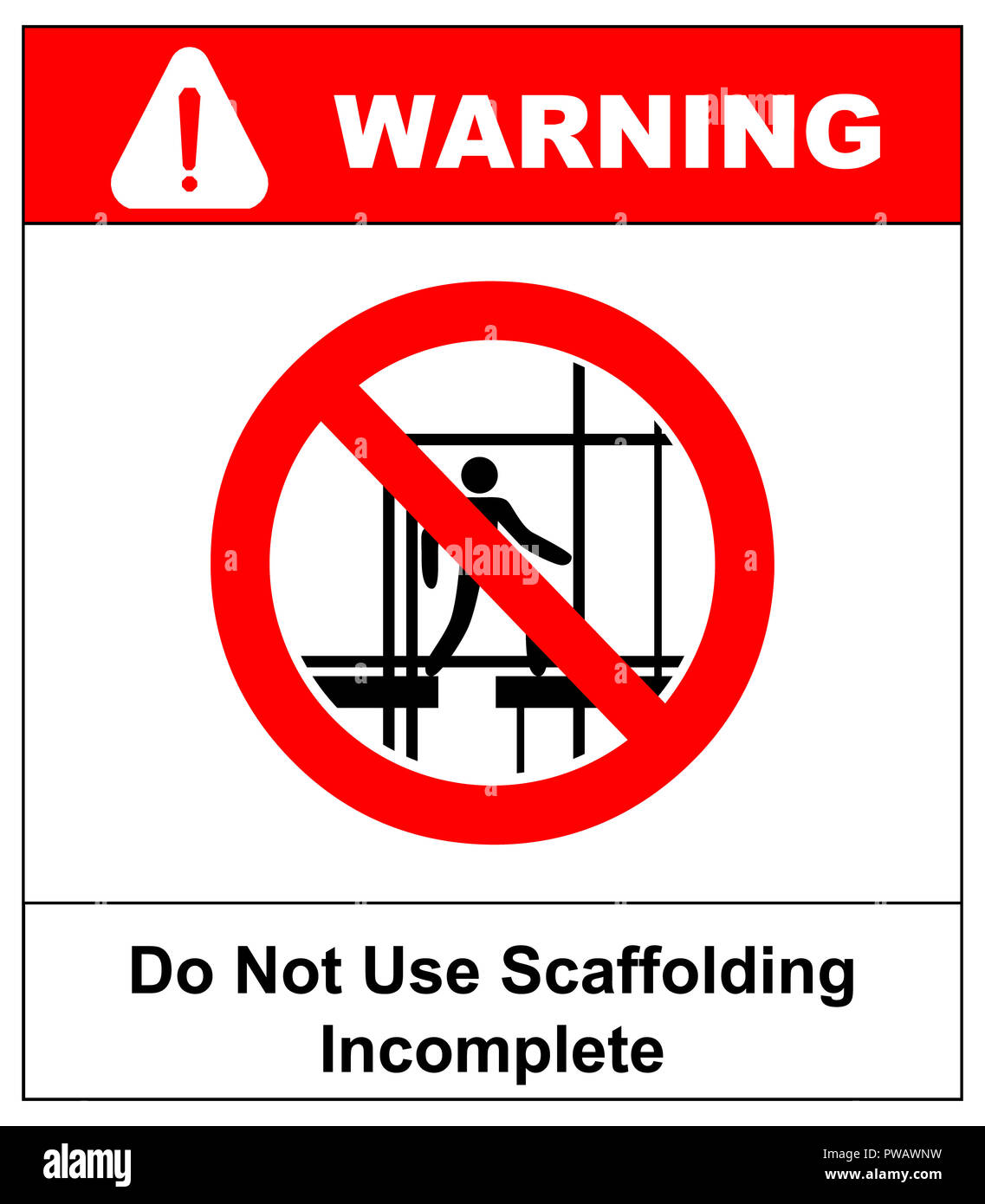 Scaffolding Sign Scaffolding In Complete Do Not Use Icon Of 3 Types Images