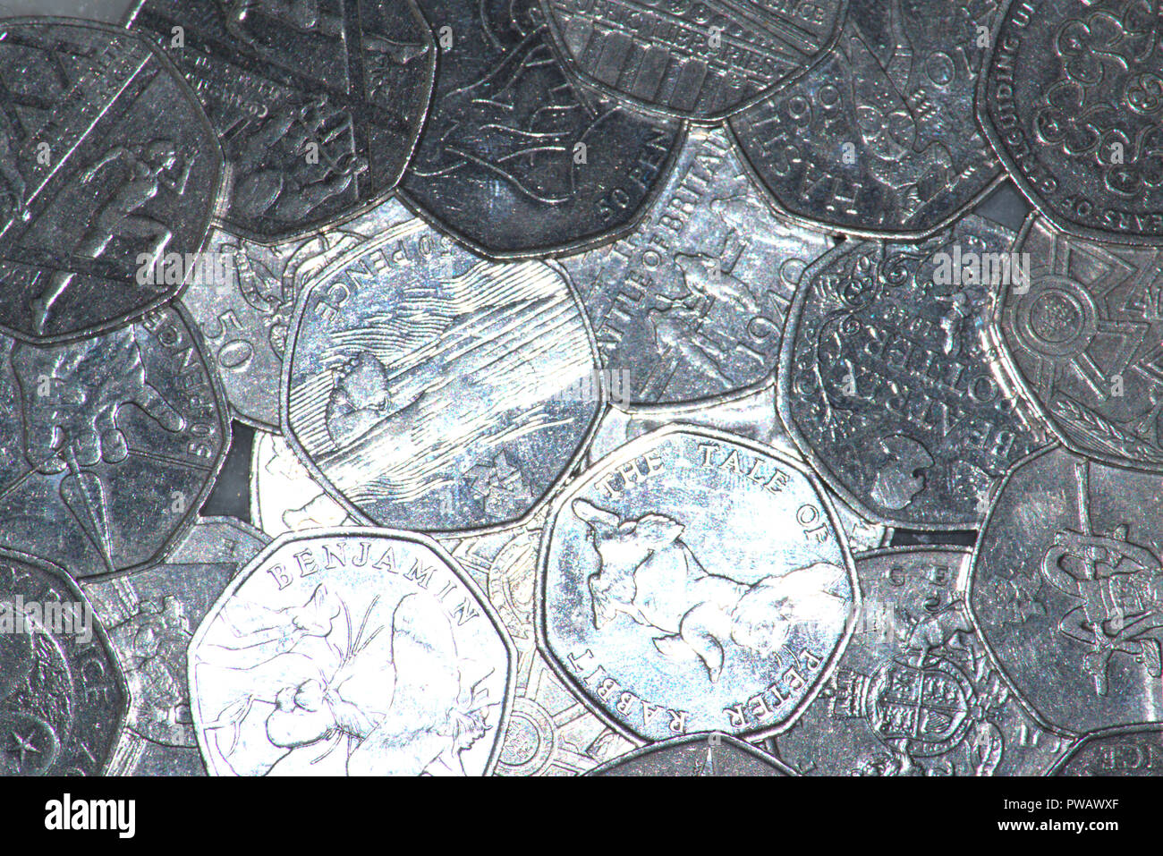 Commemorative British 50 pence coinscurrency Stock Photo - Alamy
