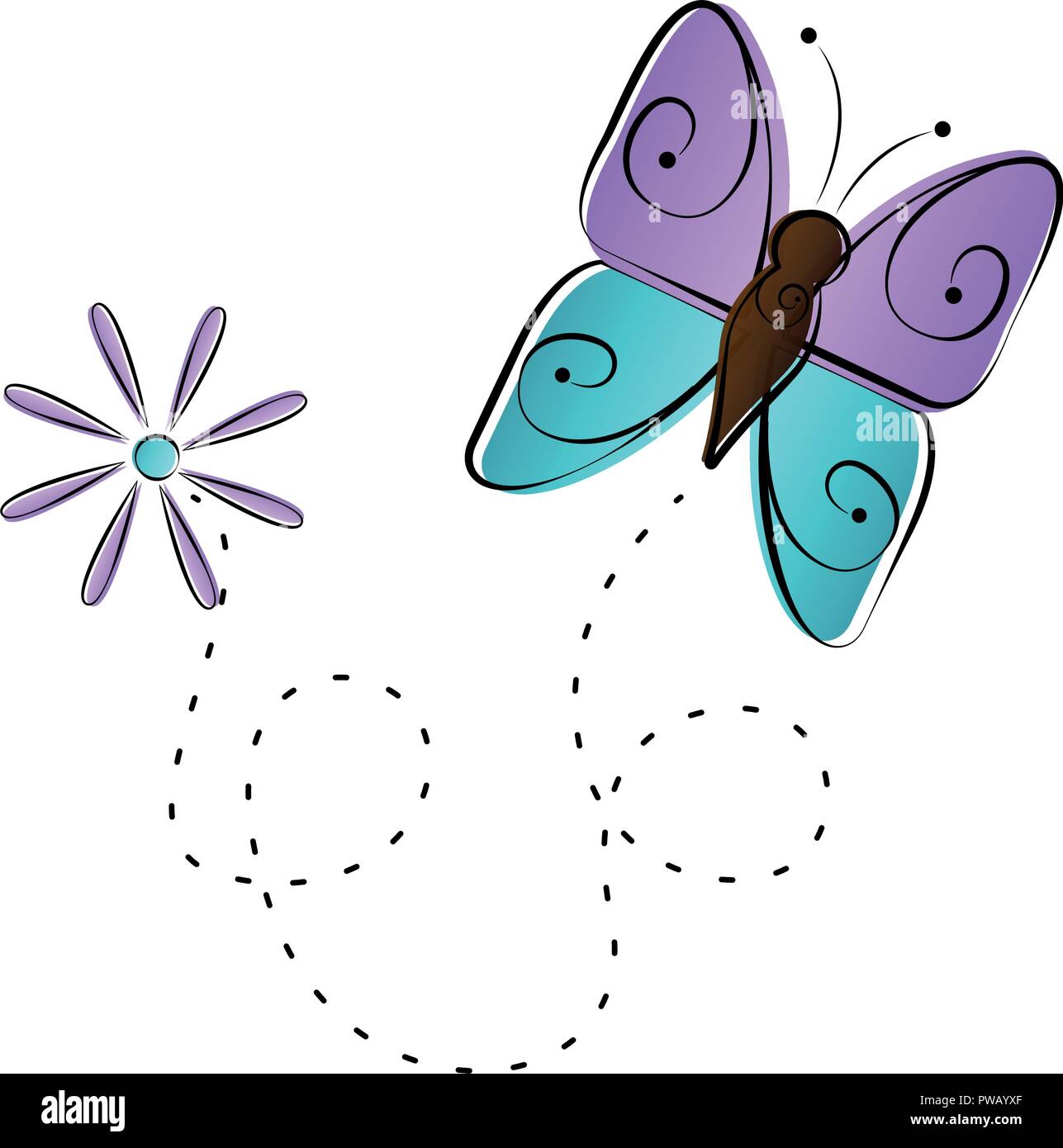 Cute butterfly flying icon Stock Vector Image & Art - Alamy