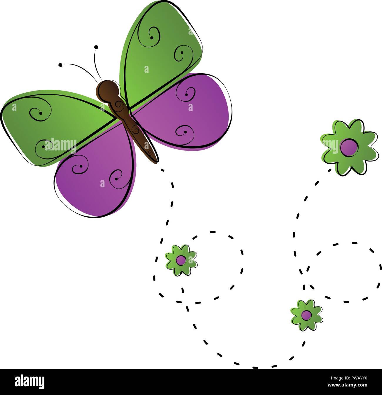 Cute butterfly flying icon Stock Vector Image & Art - Alamy