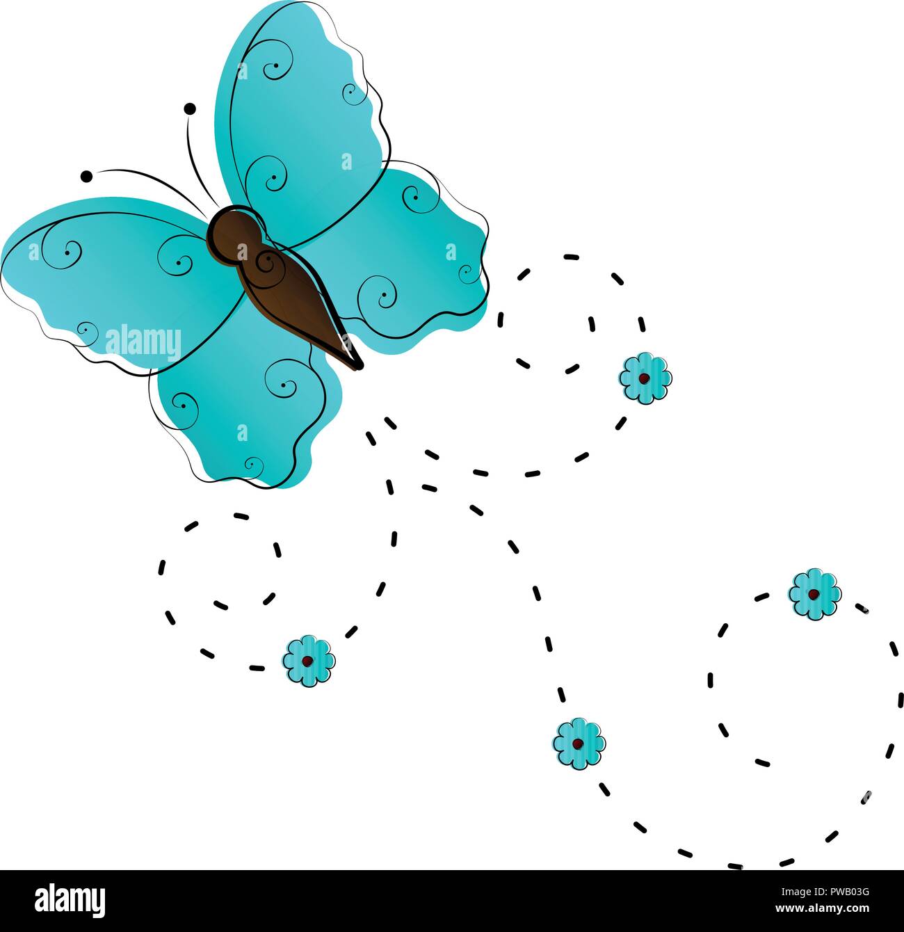 Cute butterfly flying icon Stock Vector Image & Art - Alamy