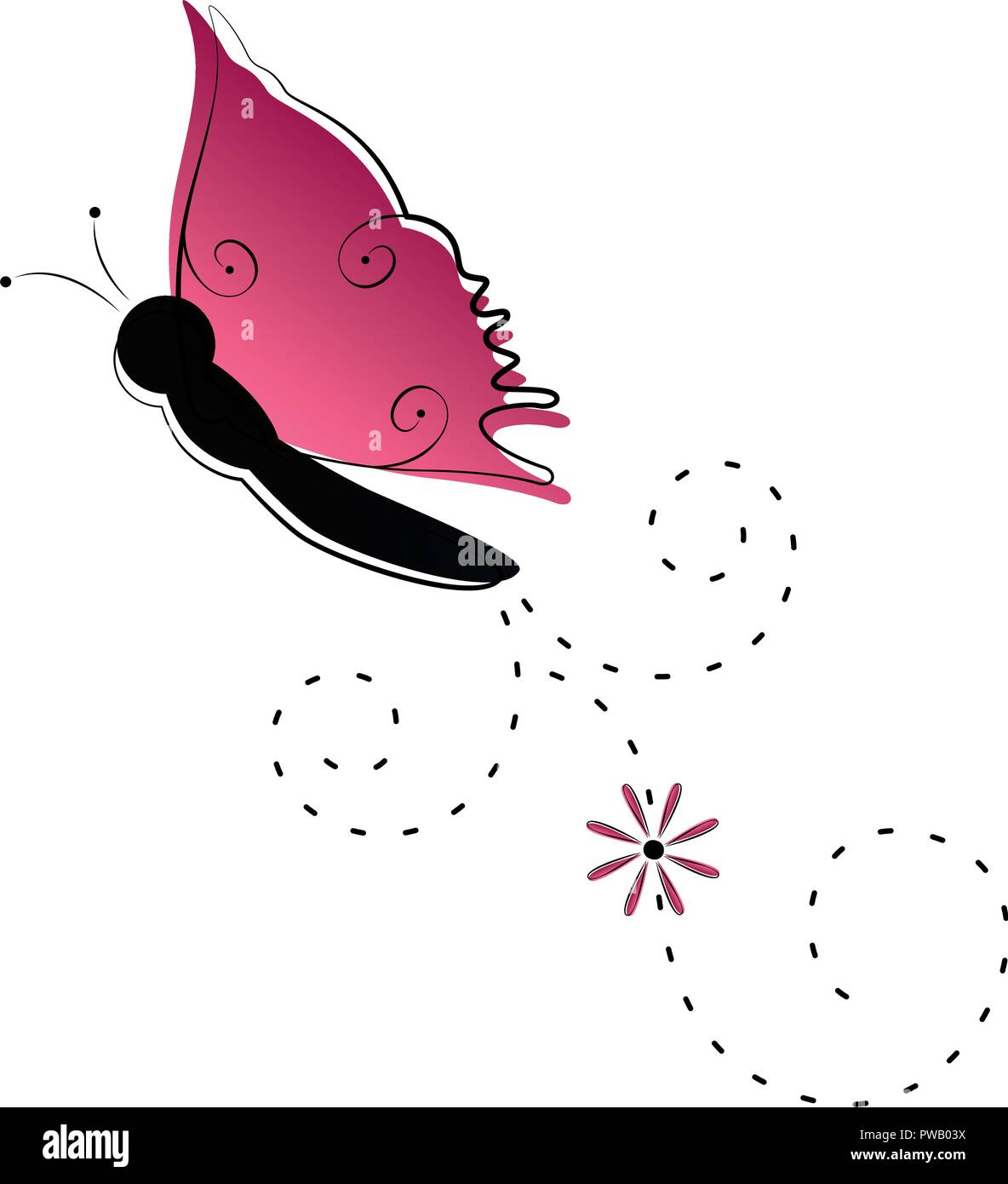 Cute butterfly flying icon Stock Vector Image & Art - Alamy