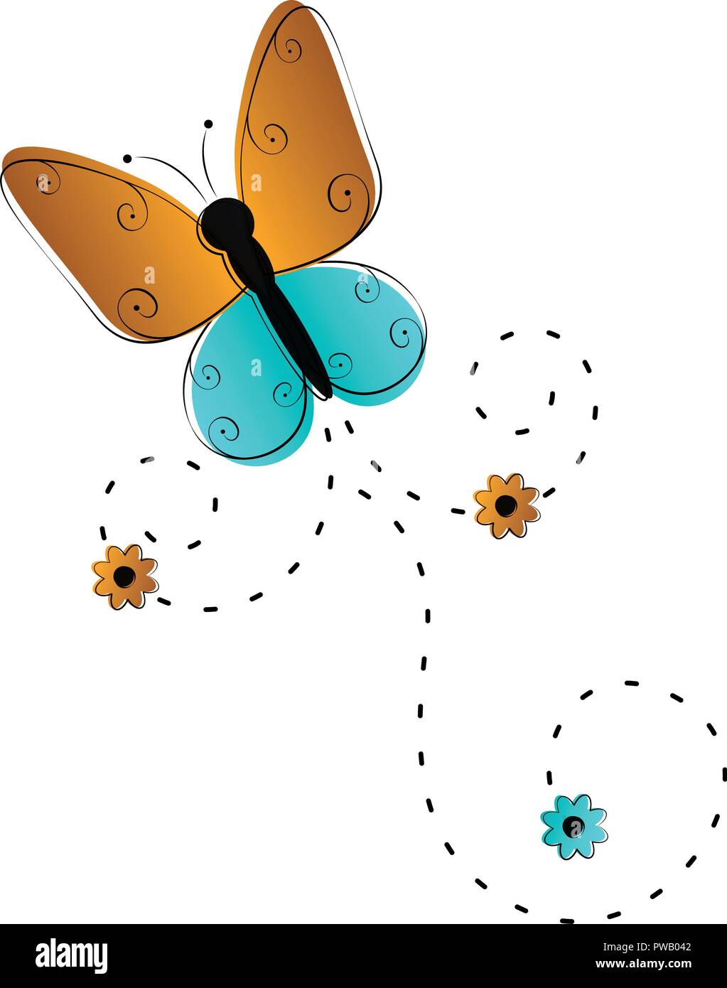 Cute butterfly flying icon Stock Vector Image & Art - Alamy