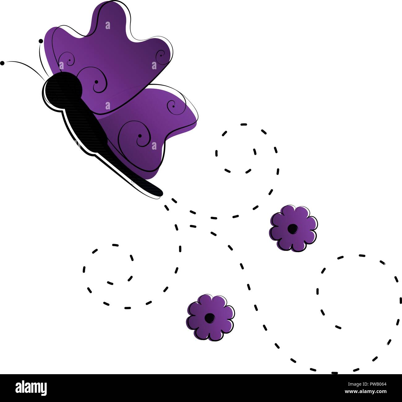 Cute butterfly flying icon Stock Vector Image & Art - Alamy