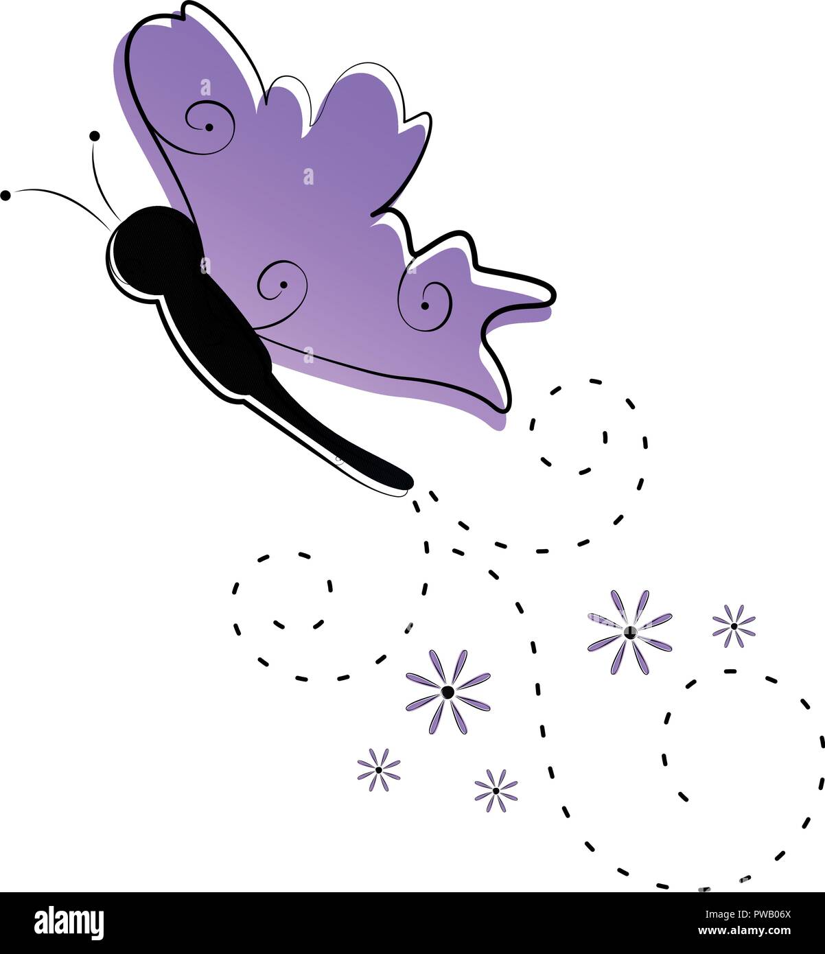 Cute butterfly flying icon Stock Vector Image & Art - Alamy