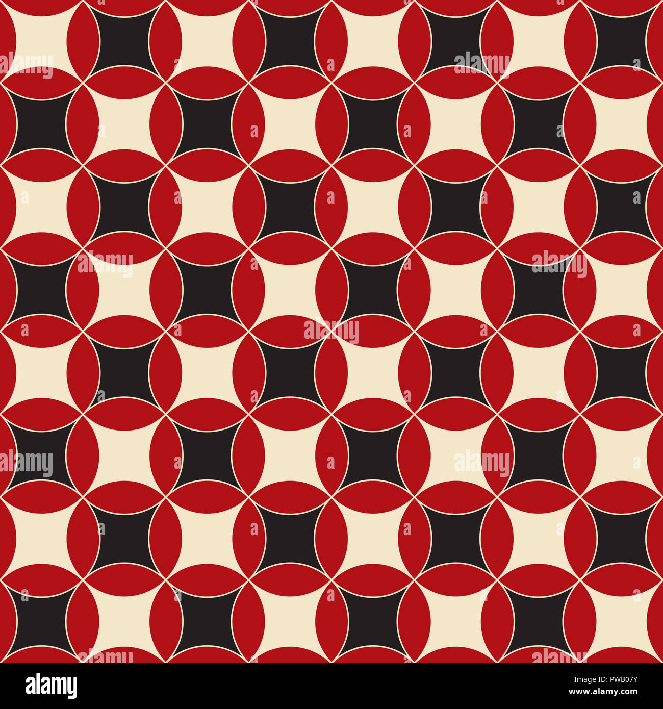 Seamless Intersecting Geometric Vintage Circle Pattern Stock Photo - Alamy