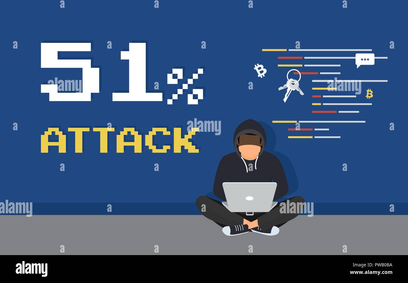 51 percent attack concept flat criminal illustration of hacker coding bug  to hack a blockchain network. Faceless thief or hacker stealing  cryptocurren Stock Vector Image & Art - Alamy