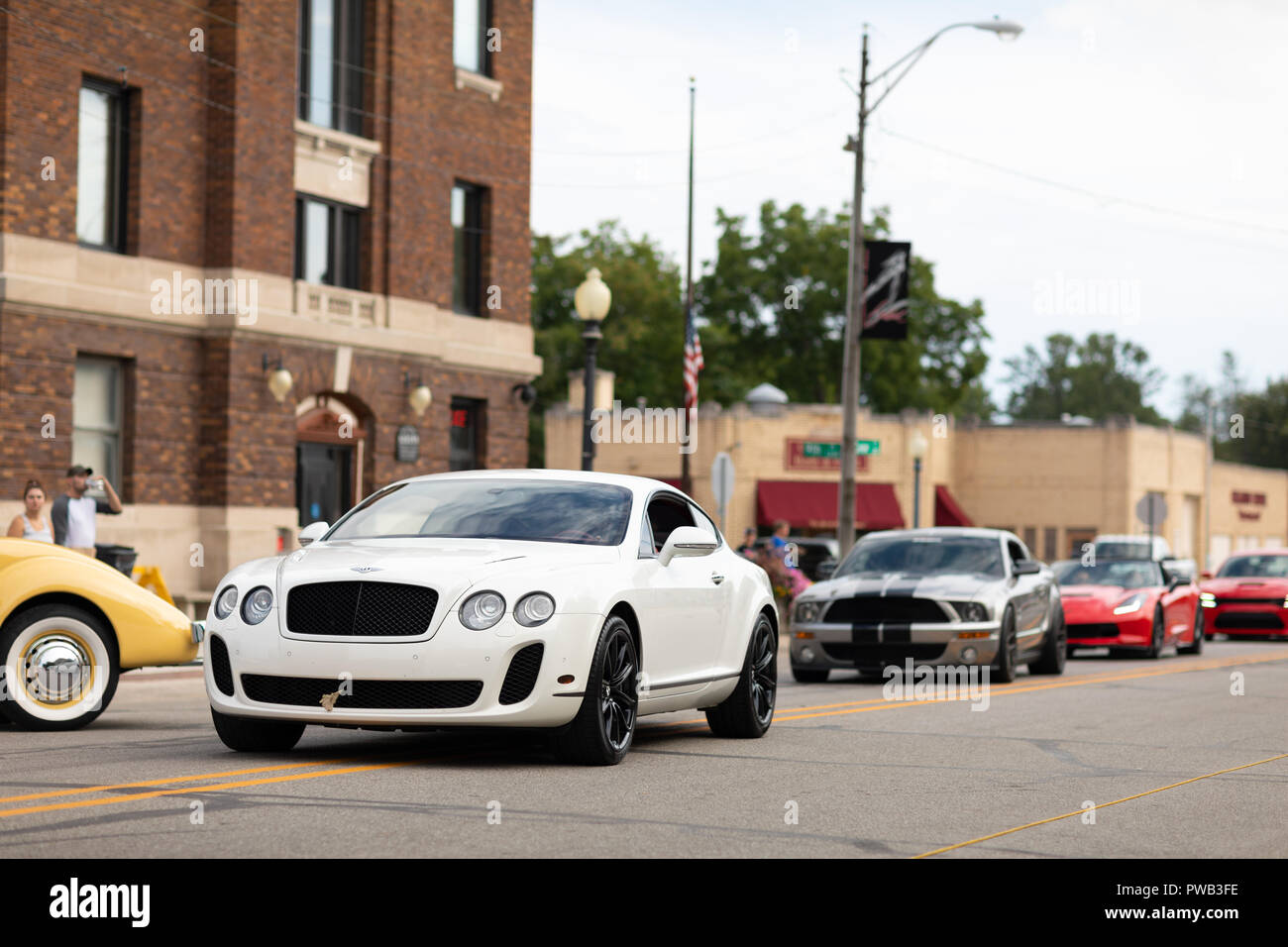Auburn, Indiana, USA - September 9, 2018 The Auburn Cord Duesenberg Festival, Bentley Continental on the streets of Auburn during the exotic car exhib Stock Photo