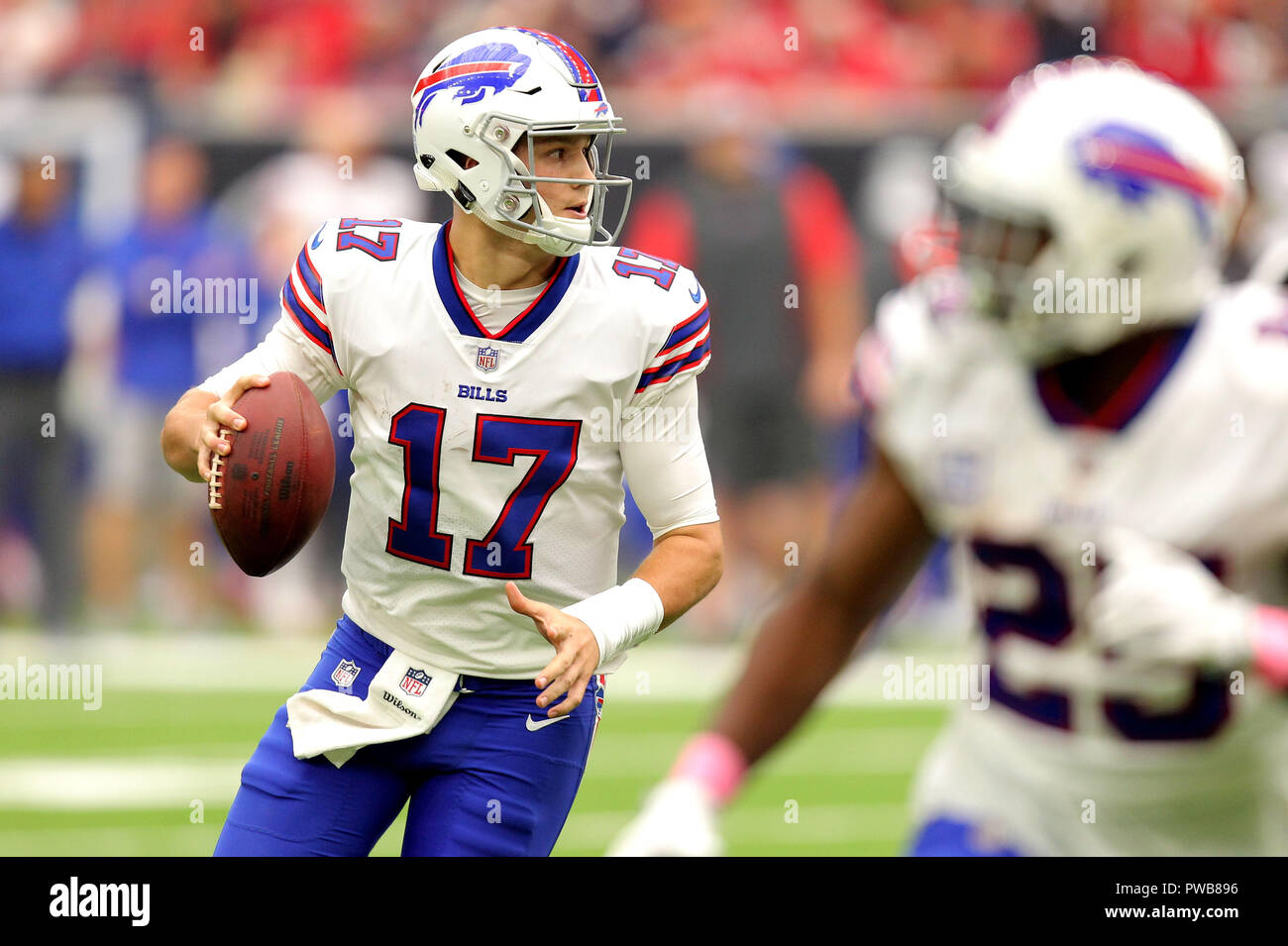 Buffalo Bills quarterback Josh Allen (17) passes against the Cleveland  Browns during an NFL game on Sunday, Nov. 10, 2019 in Cleveland, O.H. (AP  Photo/Rick Osentoski Stock Photo - Alamy