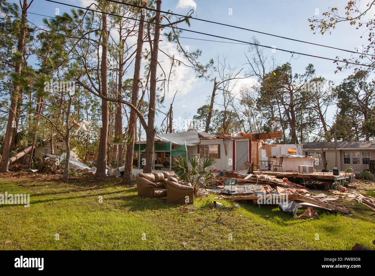 Panama City, Florida, USA. 14th Oct, 2018. HOME DESTROYED DURING HURRICANE MICHAEL, Panama City FL Credit: Rick Cooper/Alamy Live News Stock Photo