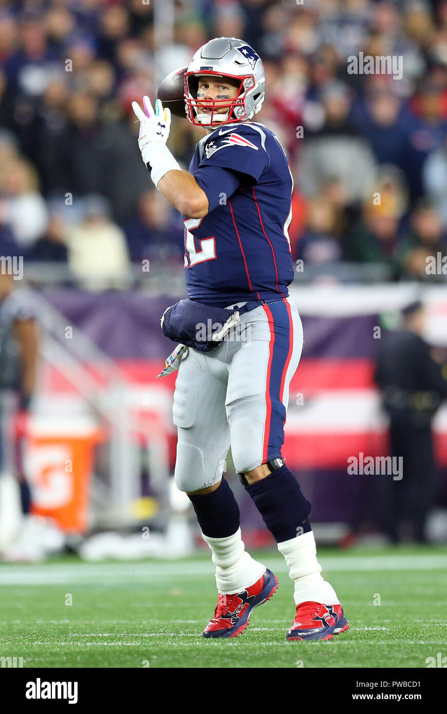 Gillette Stadium. 14th Oct, 2018. MA, USA; New England Patriots