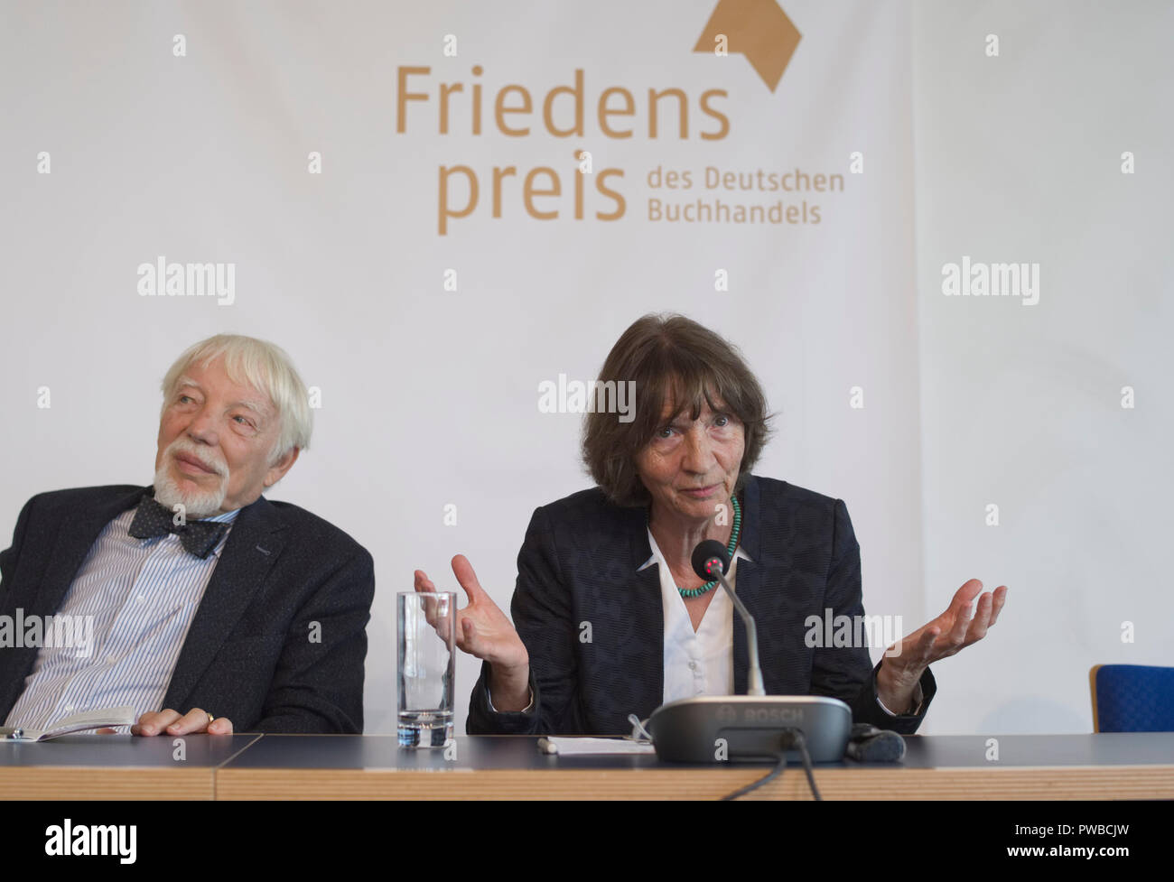 Aleida and Jan ASSMANN, Germany, prize winner. Press Conference Prize winner Peace Prize of the German Book Trade, on 12.10.2018 Frankfurt Book Fair 2018 from 10.10 - 14.10.2018 in Frankfurt am Main/Germany. | Usage worldwide Stock Photo