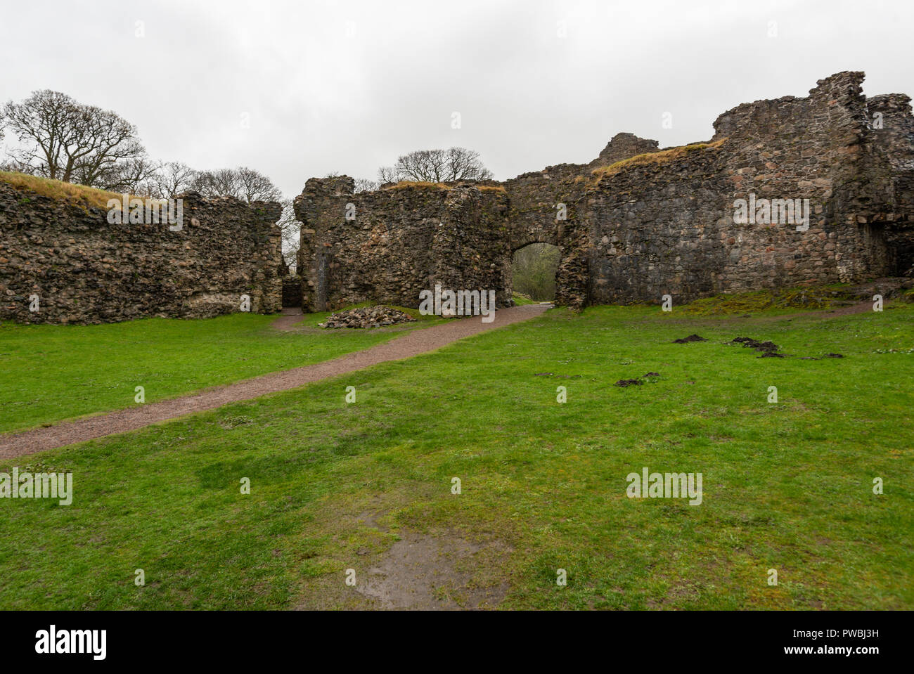 Ruin of Inverlochy Castle, Fort William, Highland, Scotland, UK Stock