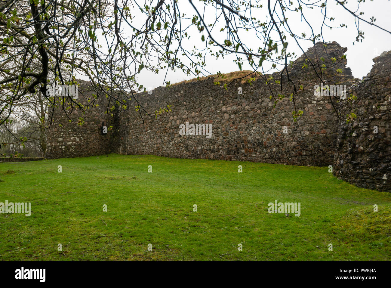Ruin of Inverlochy Castle, Fort William, Highland, Scotland, UK Stock