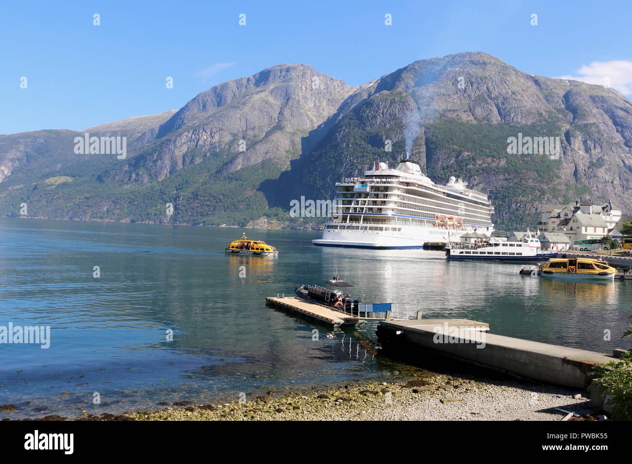 Cruise ship in Hardangerfjord Norway Stock Photo - Alamy