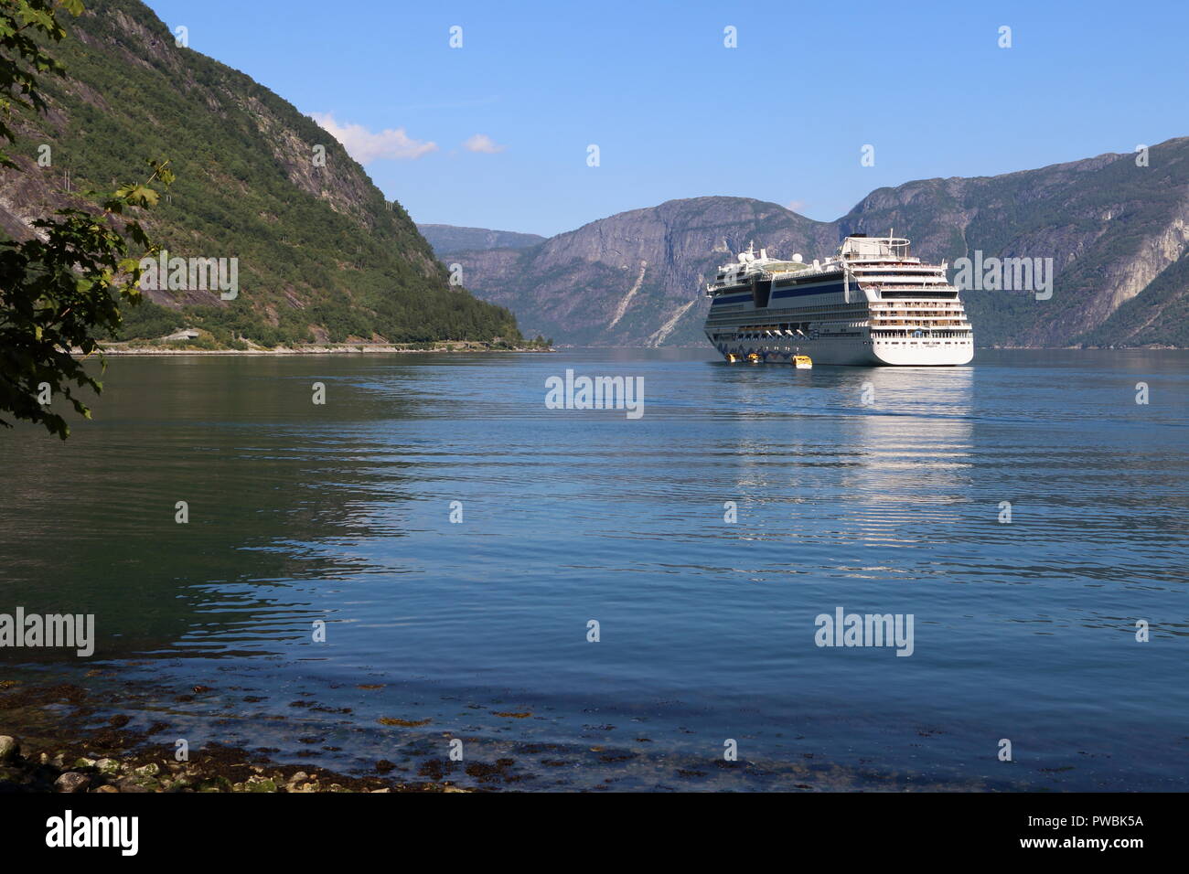 Cruise ship in Hardangerfjord Norway Stock Photo - Alamy