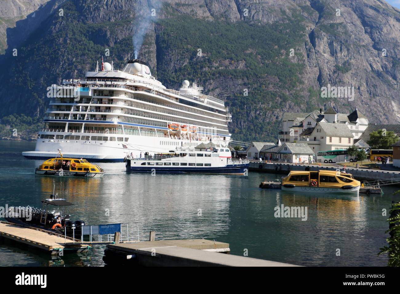Cruise ship in Hardangerfjord Norway Stock Photo - Alamy