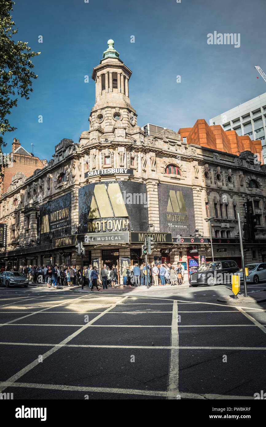 Motown the Musical at the Shaftesbury Theatre on Shaftesbury Avenue, London, UK Stock Photo