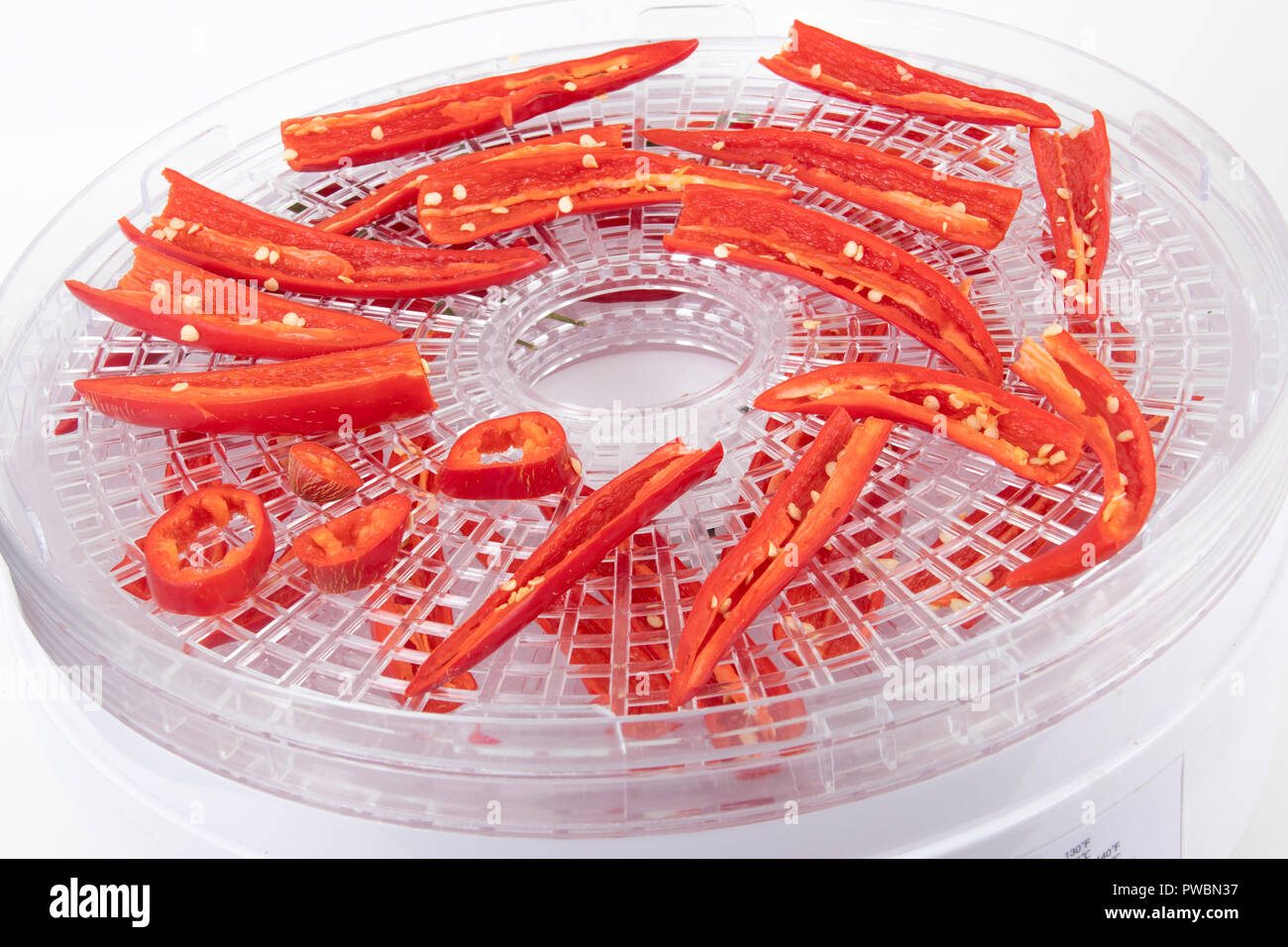 red hot chili pepper dehydrating for dry spice Stock Photo Alamy