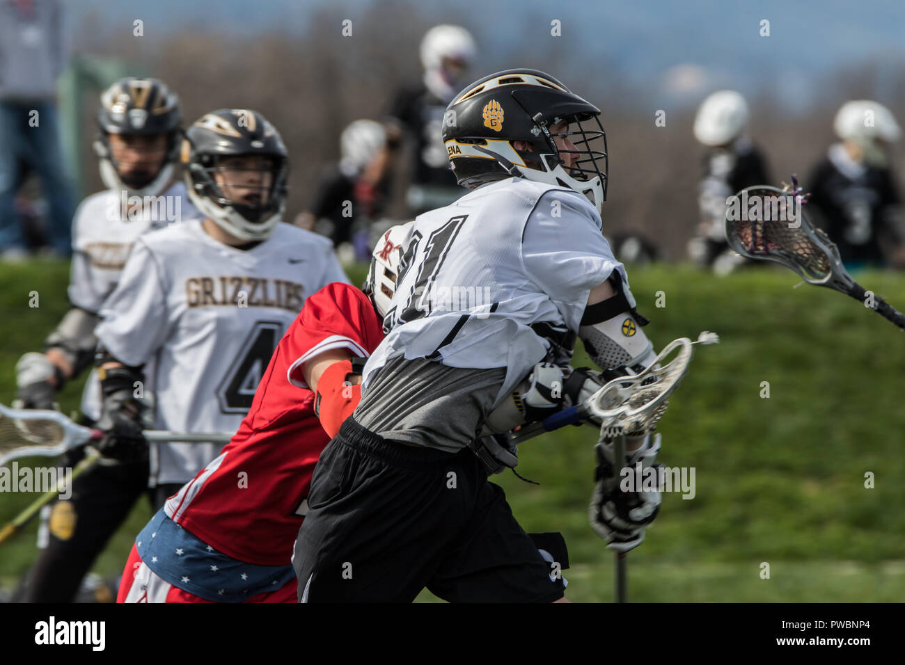 Lacrosse action in Redding, California Stock Photo Alamy