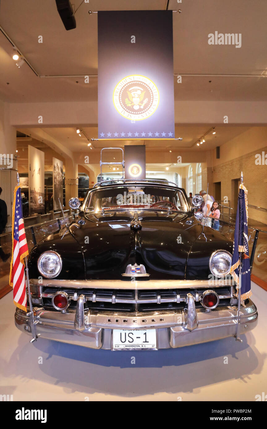 Historical Presidential cars at the Henry Ford Museum in Dearborn, in Detroit, Michigan, USA Stock Photo