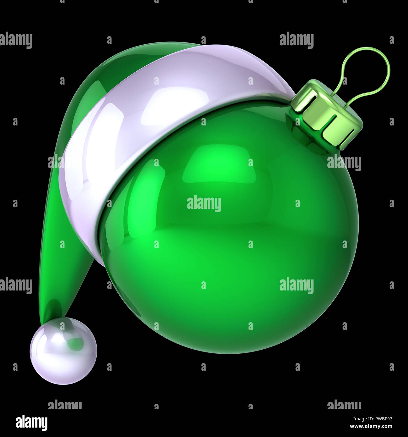green santa claus hat
