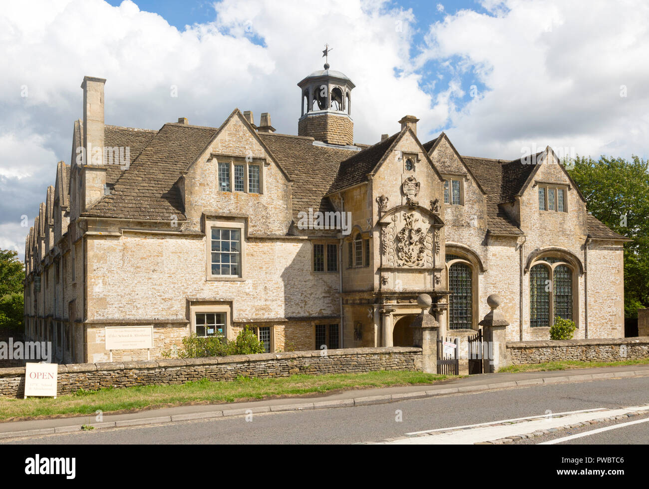 Seventeenth century school and almshouse building, Corsham, Wiltshire, England, UK Stock Photo
