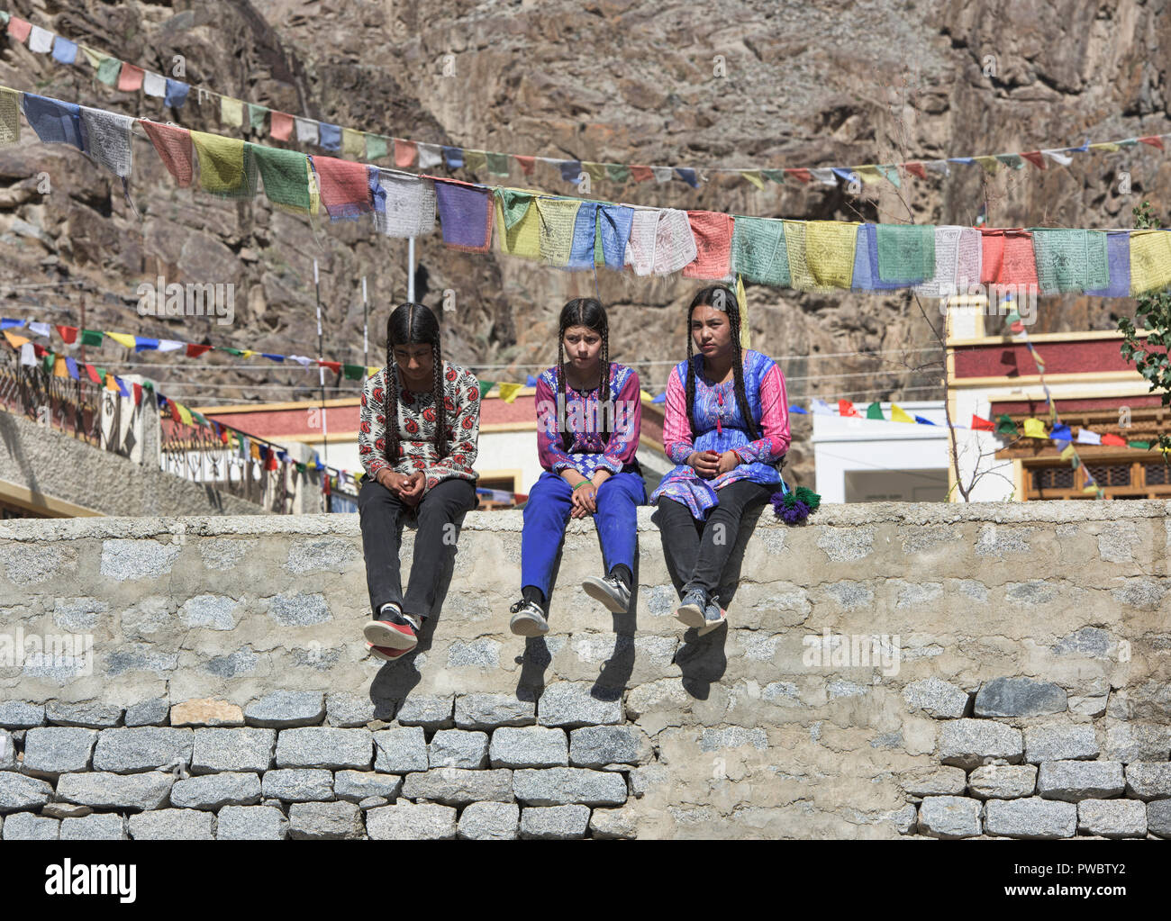 Aryan (Brogpa) teenagers, Biama village, Ladakh, India Stock Photo - Alamy