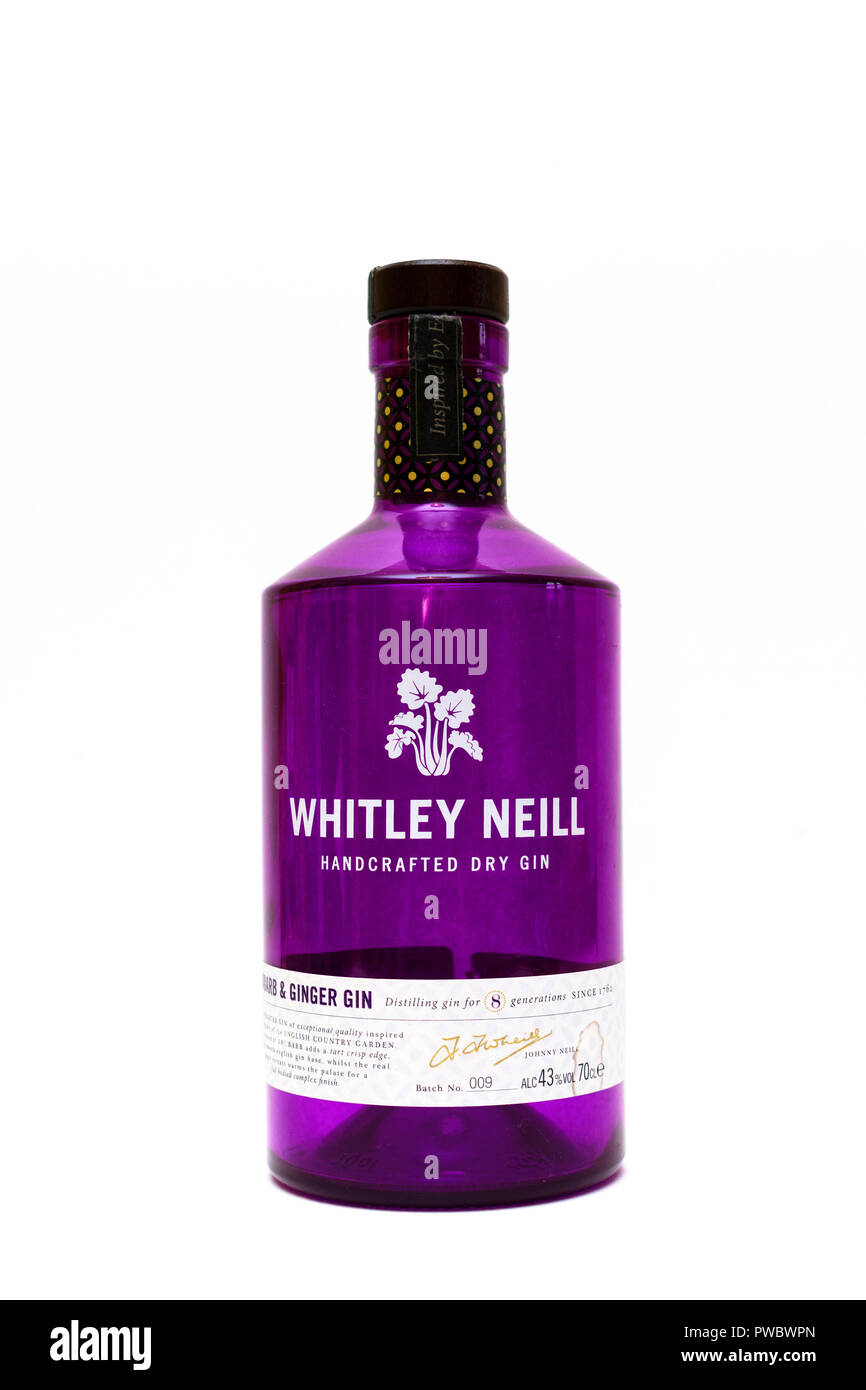 bottle of whitley neill handcrafted  dry gin, Stock Photo