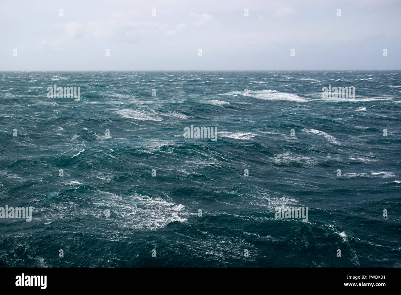 stena line ferry making rough irish sea crossing during storm Stock Photo