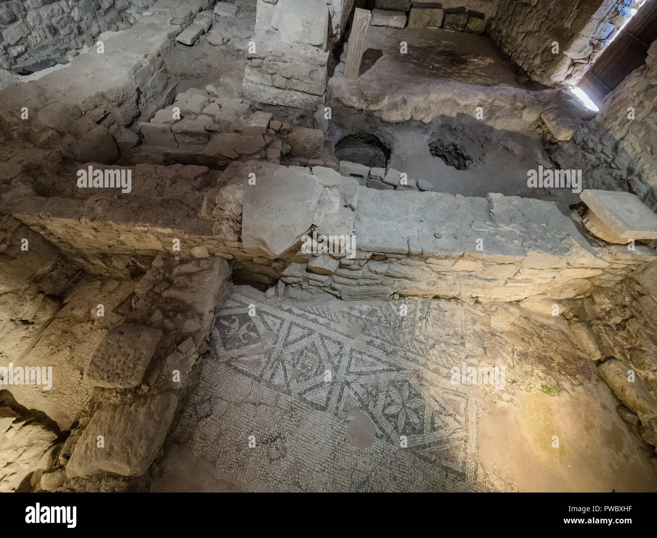 Church interior in Apollonia ancient city, Albania Stock Photo