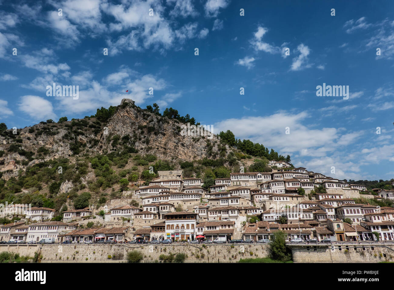 Berat city of 1000 windows in Albania Stock Photo