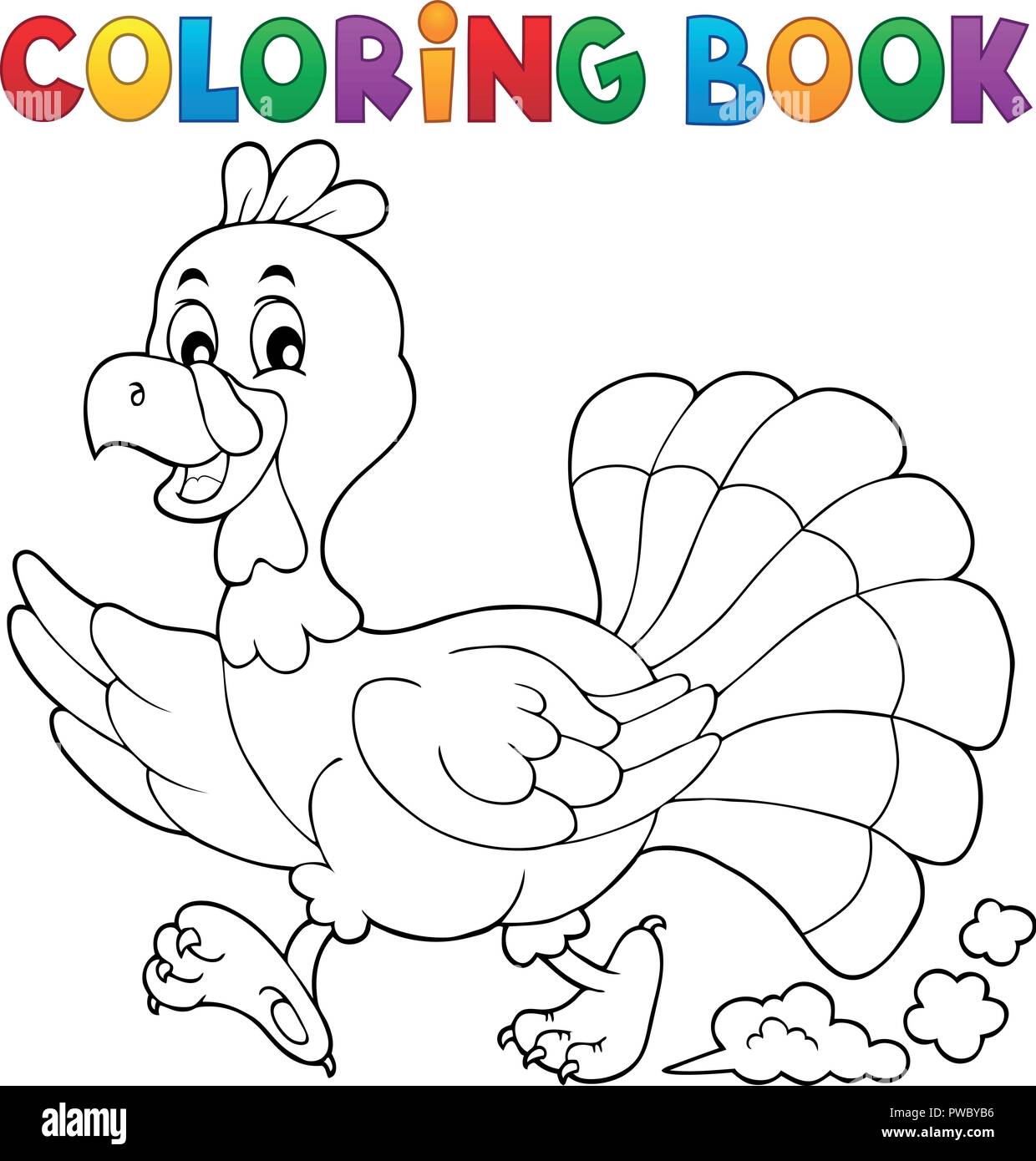 Running Turkey Coloring Page