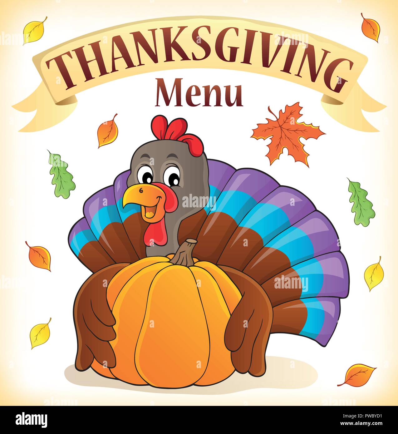 Thanksgiving menu topic image 3 - eps10 vector illustration. Stock Vector