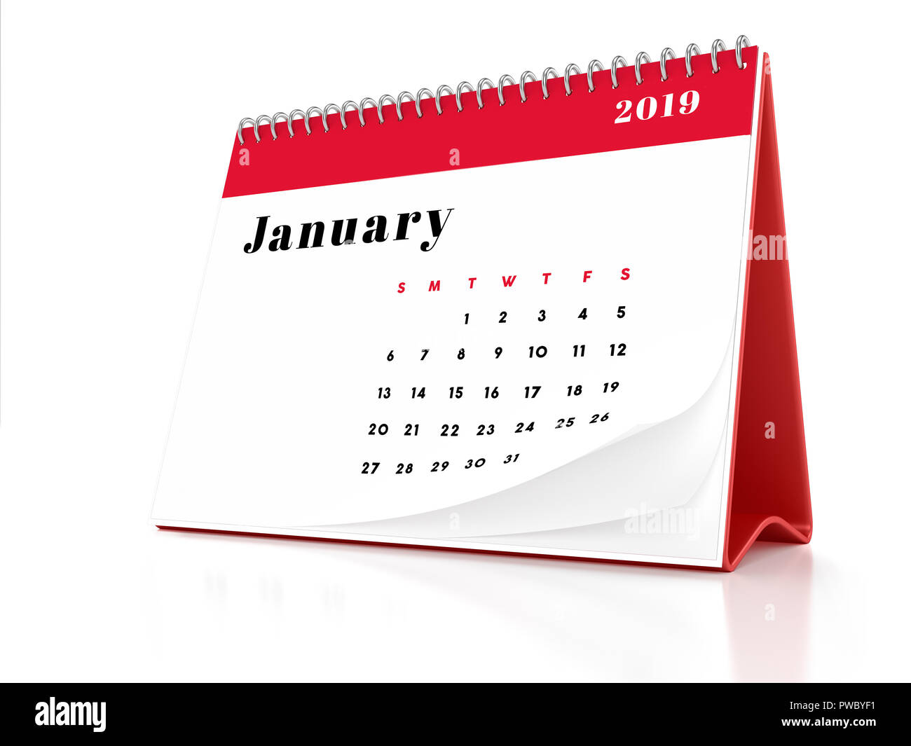 january 2019 desktop calendar