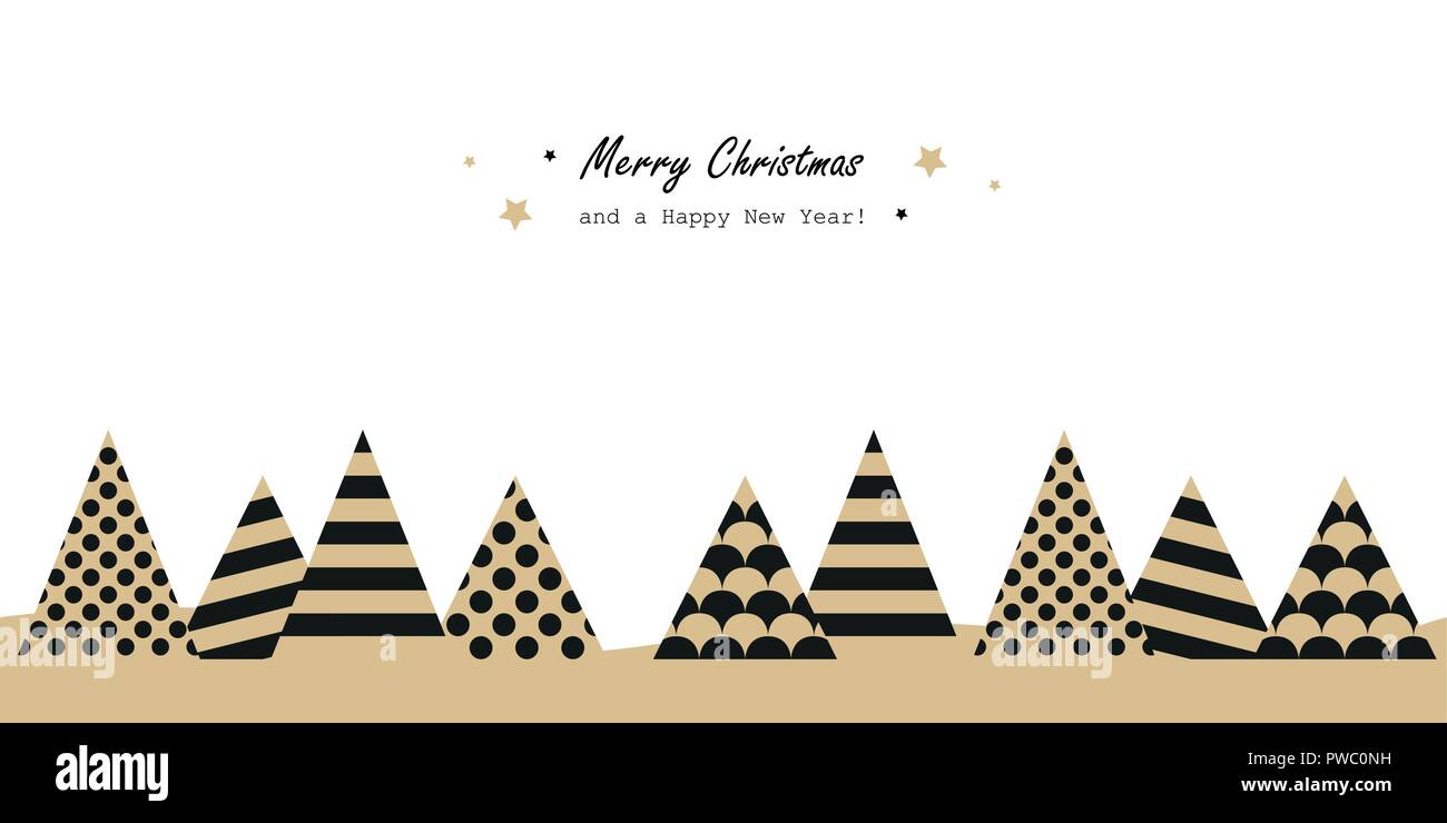 merry christmas greeting card with abstract firs vector illustration EPS10 Stock Vector