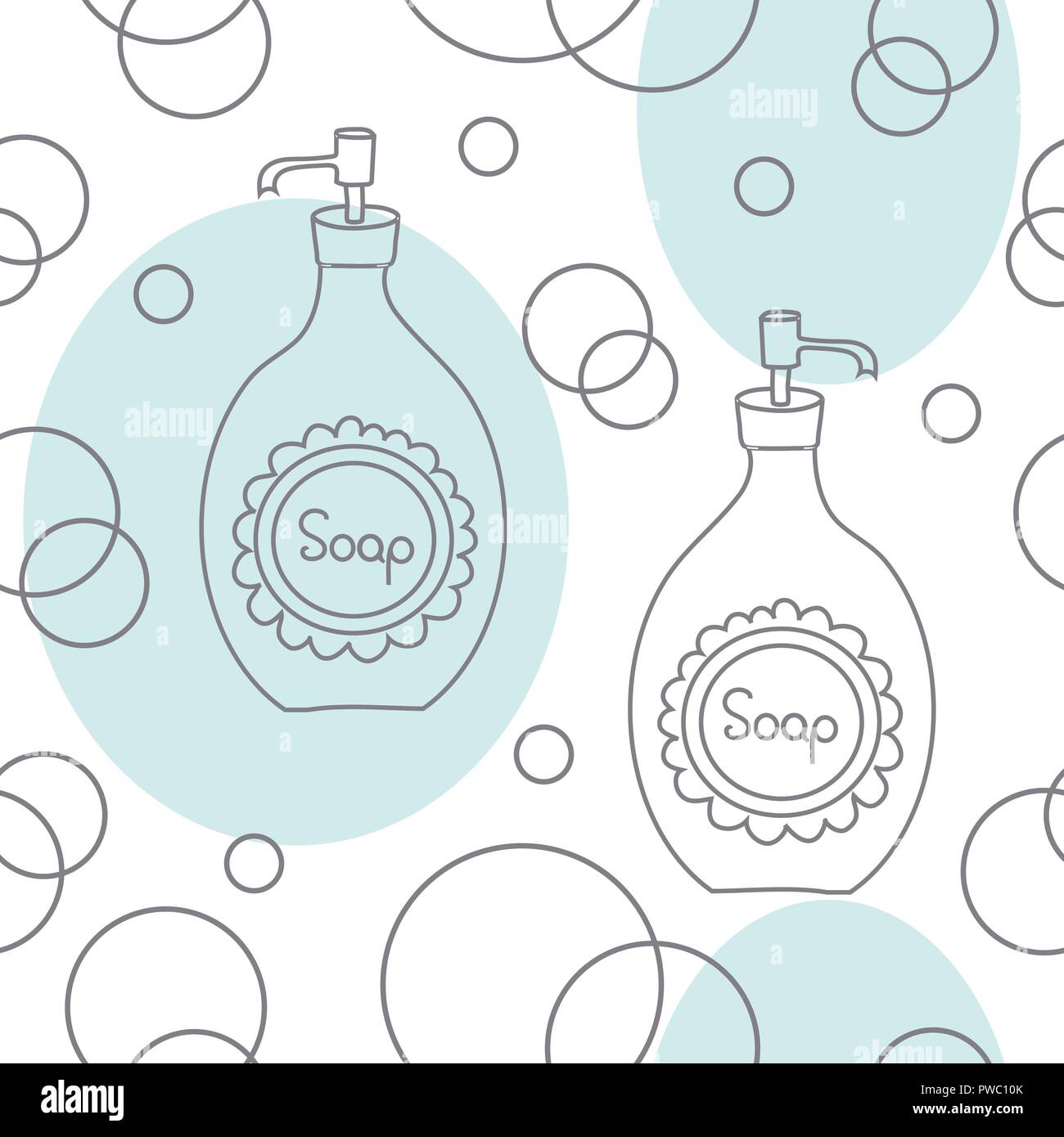 Soap and Bubbles-Spa in the Country.Seamless Repeat Pattern Stock Vector