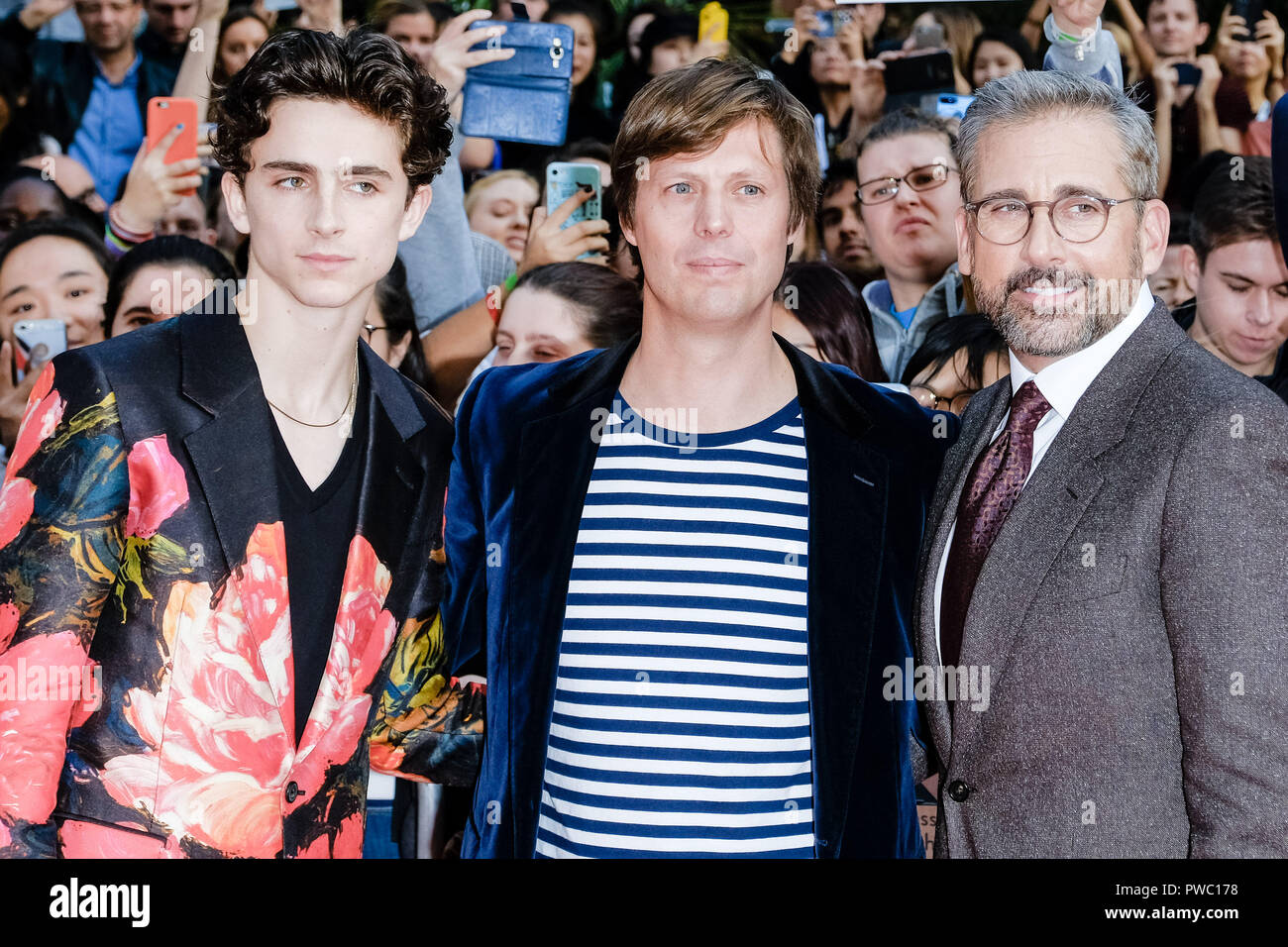 Cast at the London Film Festival Screening of Beautiful Boy on Saturday 13  October 2018 held