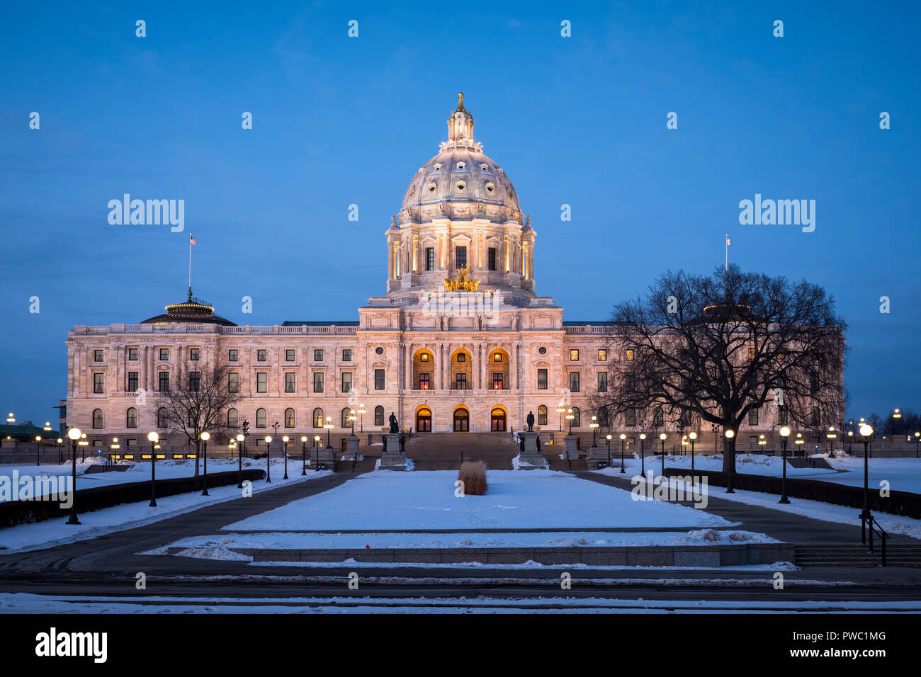 Minnesota State Capitol building at dusk. Stock Photo